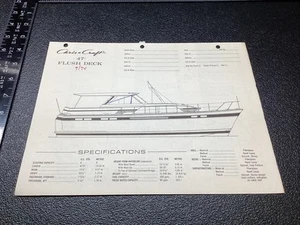 2 Chris Craft Boat Dealer Form Prices Spec Info Ad 1/1 47’ FLUSH DECK 9/1974 Old - Picture 1 of 6