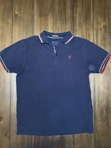 Denim & Flower Polo Shirt Mens Large Ricky Singh Blue  Golf - Picture 1 of 3