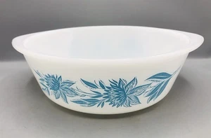 Cazuela vintage GlasBake Aqua Blue Thistle 2QT para hornear vaso de leche EE. UU. - Imagen 1 de 13
