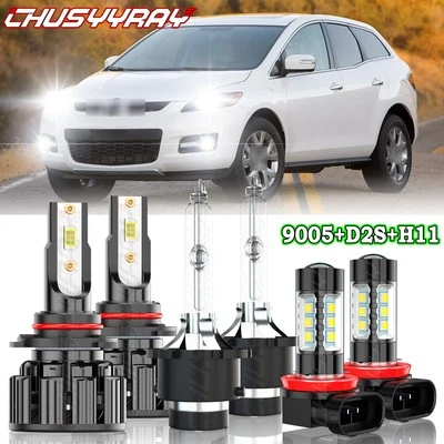 Kit combo de lâmpadas 6x farol de LED branco + farol de neblina para Mazda CX7 2007-2012 - Imagem 1 de 4