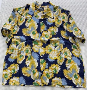 Camisa hawaiana Aloha Kona Bay plátano y plumas manga corta girasol 3XL - Imagen 1 de 8