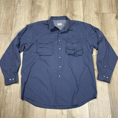 Camisa LL Bean Buzz Off Insecto Abotonada Para Hombres Talla XL Manga Forrada Bolsillos Foto 1 de 4
