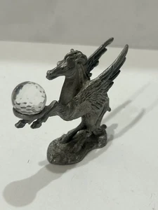 VINTAGE SPOONTIQUES PEWTER PEGASUS WITH CRYSTAL 2” TALL - Bild 1 von 5