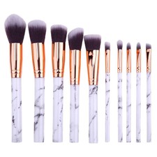 Prettygood7 Make-up-Pinsel-Set, Marmor, 10 Stück