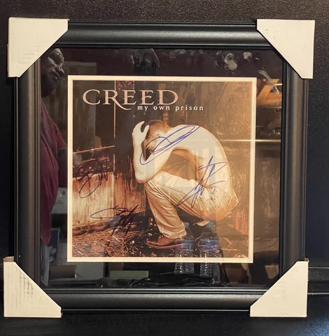 CREED FULL BAND SIGNED/AUTOGRAPHED "MY OWN PRISON" 12"X12" BECKETT LOA Cover