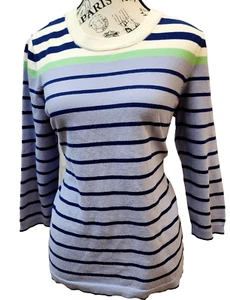 EDDIE BAUER multicolor striped cotton sweater shirt - size L - Picture 1 of 1