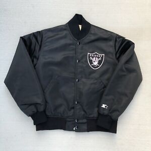 Vintage Starter NFL Oakland Los Angeles Raiders Black 80’s 90’s Satin Jacket S