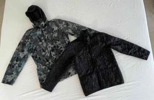 Chaqueta de mezclilla camuflada 3 en 1 vintage ADIDAS forrada extraíble acolchada para hombre talla pequeña - Imagen 1 de 15