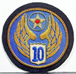 WW II WW 2 10th Air Force Army Air Force USAAF Insignia Badge Patch Bullion - Picture 1 of 2