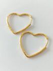 Heart Shaped Creoles, Large Gold Plated Creoles, Hoop Huggie Heart