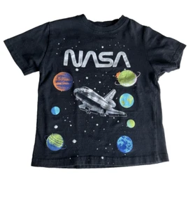 NASA Youth T-Shirt Size 3/4 Planets And Space Shuttle Graphic Tee Outer Space - Picture 1 of 6