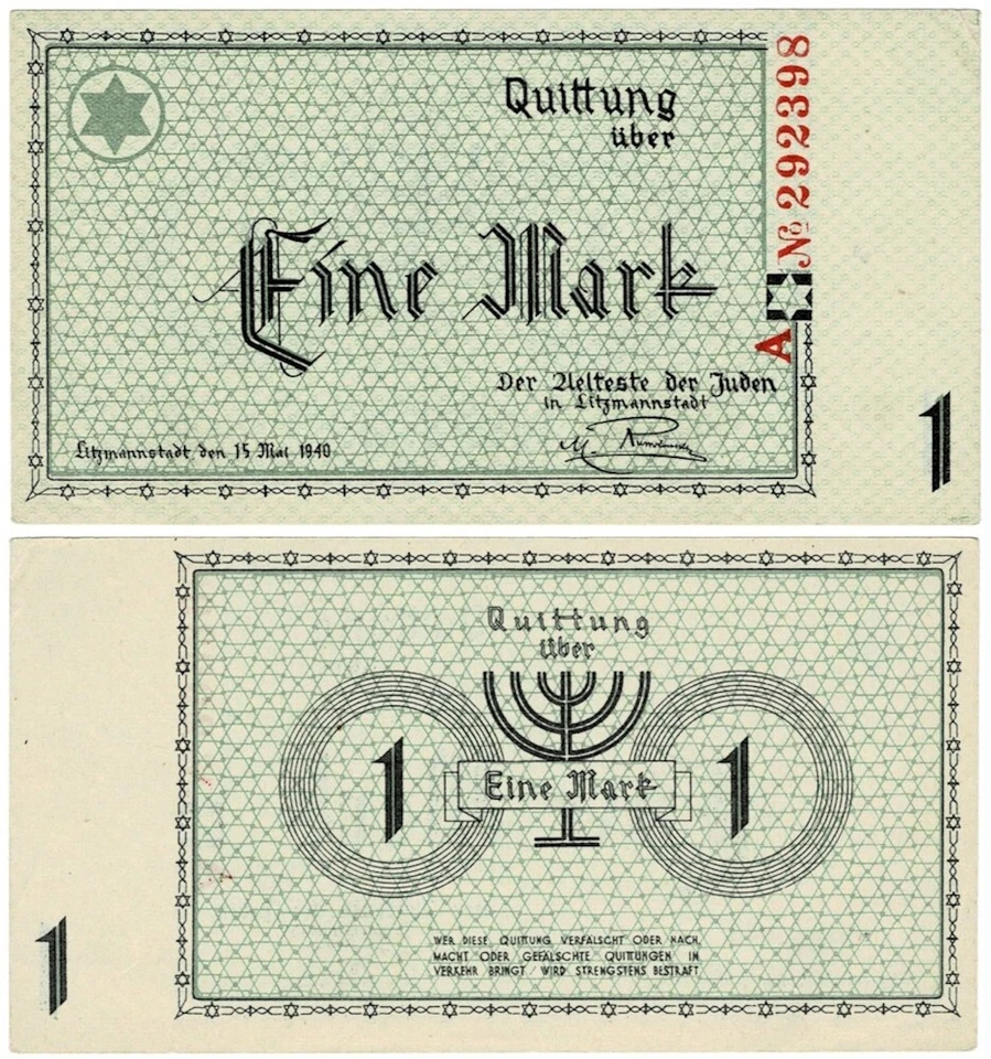 11998 Poland Litzmannstadt Lodz 1 Mark 1940 nice XF - Image 1 of 1