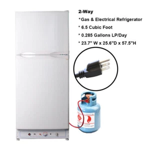 Propane Refrigerator Freezer 6.5 cu 2Way Fridge RV Refrigerator for Offgrid Home - Picture 1 of 12