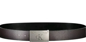 CALVIN KLEIN JEANS Men's Leather Belt SIZE 34 Reversible Black/Brown BNWT New - Picture 1 of 15
