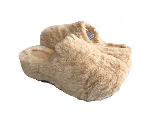 SANDALI UGG FUZZ ZUCCHERO ZOCCOLO NATURALE SLIDE SLIP ON PELLICCIA SINTETICA US 9 EU 40 REGNO UK 7
