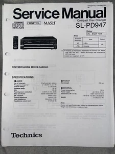 Technics SL-PD947 Service Manual Disc Player Photocopy - Picture 1 of 3