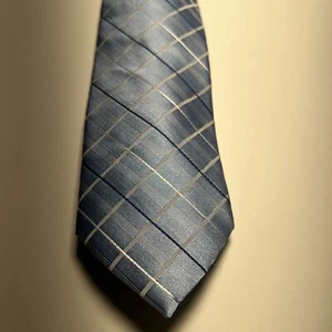 Michael Kors Neck Tie Sky Blue Troy Grid Silk Blend MSRP $69.50 NWT - Picture 1 of 4
