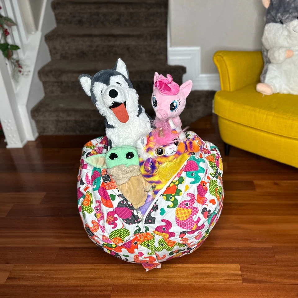 Bolsa de frijoles para almacenamiento de sillas para niños - almacenamiento perfecto para animales de peluche Foto 1 de 4