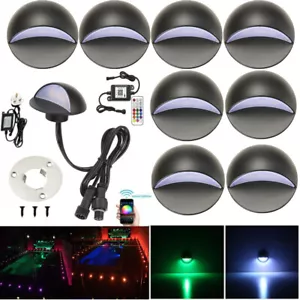 WIFI/Bluetooth 50 mm 12 V Halbmond RGB LED Decking Treppe Lichter Stufenzaun Lampe - Bild 1 von 22