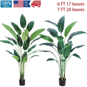 6/7 FT Artificial Bird Of Paradise Plan Fake Palm Tree for Home Office Decor - Picture 1 of 13