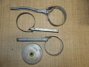 Lot of 4 Oil Filter Wrenches 3 Strap and 1 end cap - Picture 1 of 4