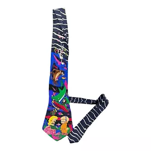 Cravatta cravatta LOONEY TUNES MANIA insetti coniglietto Daffy marziano Taz Ocean 1993 vintage - Foto 1 di 8