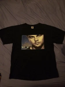 Gildan Ultra Cotton Celebrity Leo DiCaprio Rare Black Shirt Size Large - Picture 1 of 11