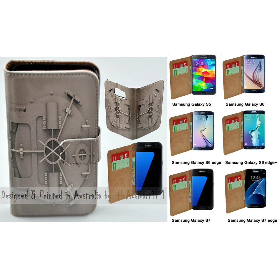Funda tipo billetera con impresión de bóveda bancaria para teléfono móvil Samsung Galaxy Series Foto 1 de 1