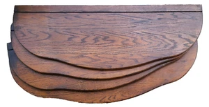 4 Antique Oak Shelves for Curved Glass China Cabinet or Crafting 38 1/2" wide - Picture 1 of 4