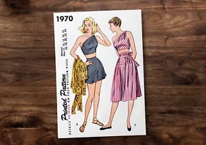 Simplicity 1970 Vintage Sewing Pattern Junior Misses Top, Shorts, Skirt - Picture 1 of 4