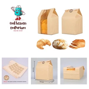 200 Packs Large Paper Bread Bags for Homemade Bread, Kraft Paper Bakery Bags ... - Picture 1 of 8