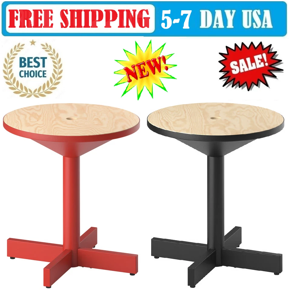 Mesa auxiliar IKEA GRIMSARBO, madera contrachapada de pino negro-rojo ¡NUEVA! Foto 1 de 1