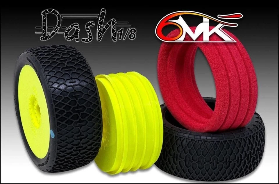 6Mik Dash Blue-Green Gomme Complete 1:8 Buggy Bianco (2) - TKUY19l - Immagine 1 di 1