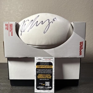 Signed Houston Texans Whitney Mercilus Former #59 Wilson NFL Football  with JSA - Afbeelding 1 van 9