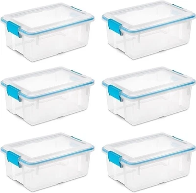 Sterilite 12 Qt Gasket Box, Stackable Storage Bin with Latching Lid and Tight... - Image 1 of 4