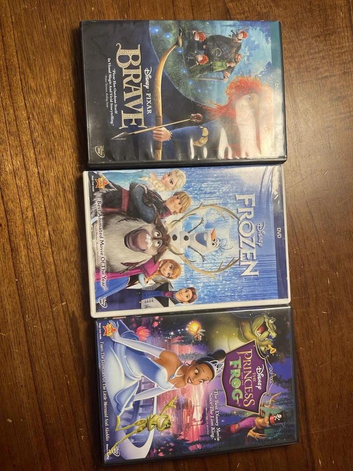 3 DVD Disney Movies, Brave/Frozen/the Princess And The Frog - Image 1 of 1