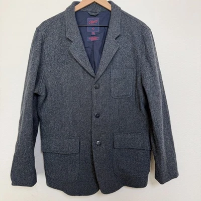 Grayers 男式羊毛西装外套运动外套蓝色棉衬里粗花呢办公室商务 — 第 1/4 张图片