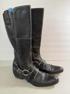 Siren Mark Nason Botas Mujer Cuero Envejecido Alto Montar Talla 11 Tachonado Marrón - Imagen 1 de 12