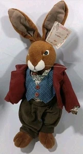 Vintage Carlton Standing Bunny Rabbit Plush Toy by Russ Berrie - Picture 1 of 6