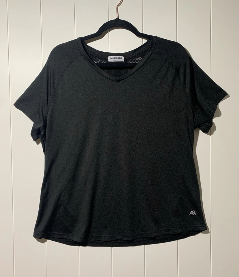 Camisa Top Deportiva Deportiva Aéropostale Para Mujer Talla XL o 1XL Negra Elastizada Activa Foto 1 de 4