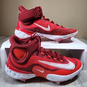 Nike Alpha Huarache Elite 4 Mid Red/White Mens Size 11 New DJ6520-616 - Picture 1 of 7