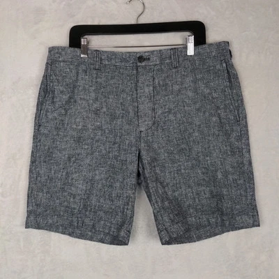 J Crew Factory Chino Shorts Men 36 Blue Linen Cotton 9" Inseam Preppy Classic - Image 1 of 4