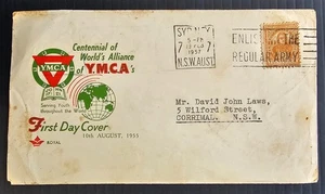 1957 Australia NSW Cover ties 4d stamp cd Sydney-Corrimal - Picture 1 of 2