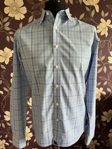 UNTUCKIT Mens Shirt Slim Fit Blue Check LONG SLEEVE Size M Medium - Picture 1 of 11