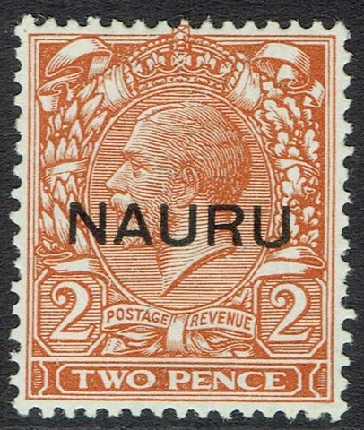 NAURU 1916 KGV 2D OVERPRINT IN CENTER Cover