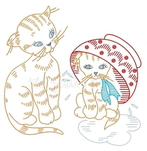 177 KITTENS Playing tea towels embroidery Iron-on transfers Tea Towels NEW - Picture 1 of 2
