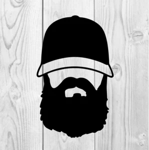 Bearded man with baseball hat hunting decal, auto, boat, laptop, Stanley - Picture 1 of 18