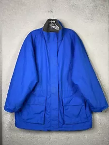 Lands End Utility Parka Jacket Mens XL Blue Windbreaker Fleece Lined Barn Chore - Picture 1 of 19