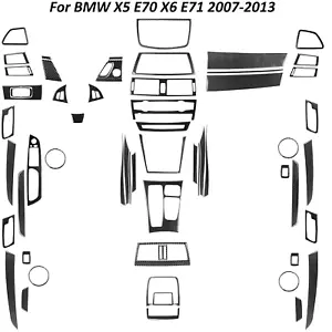 Kits de cubierta interior completa de fibra de carbono de 70 piezas para BMW X5 E70 X6 E71 2007-2013 - Imagen 1 de 11