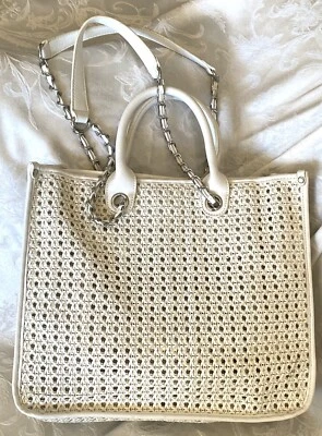 Bolso de hombro Steve Madden Stacey Tote blanco plateado Foto 1 de 4